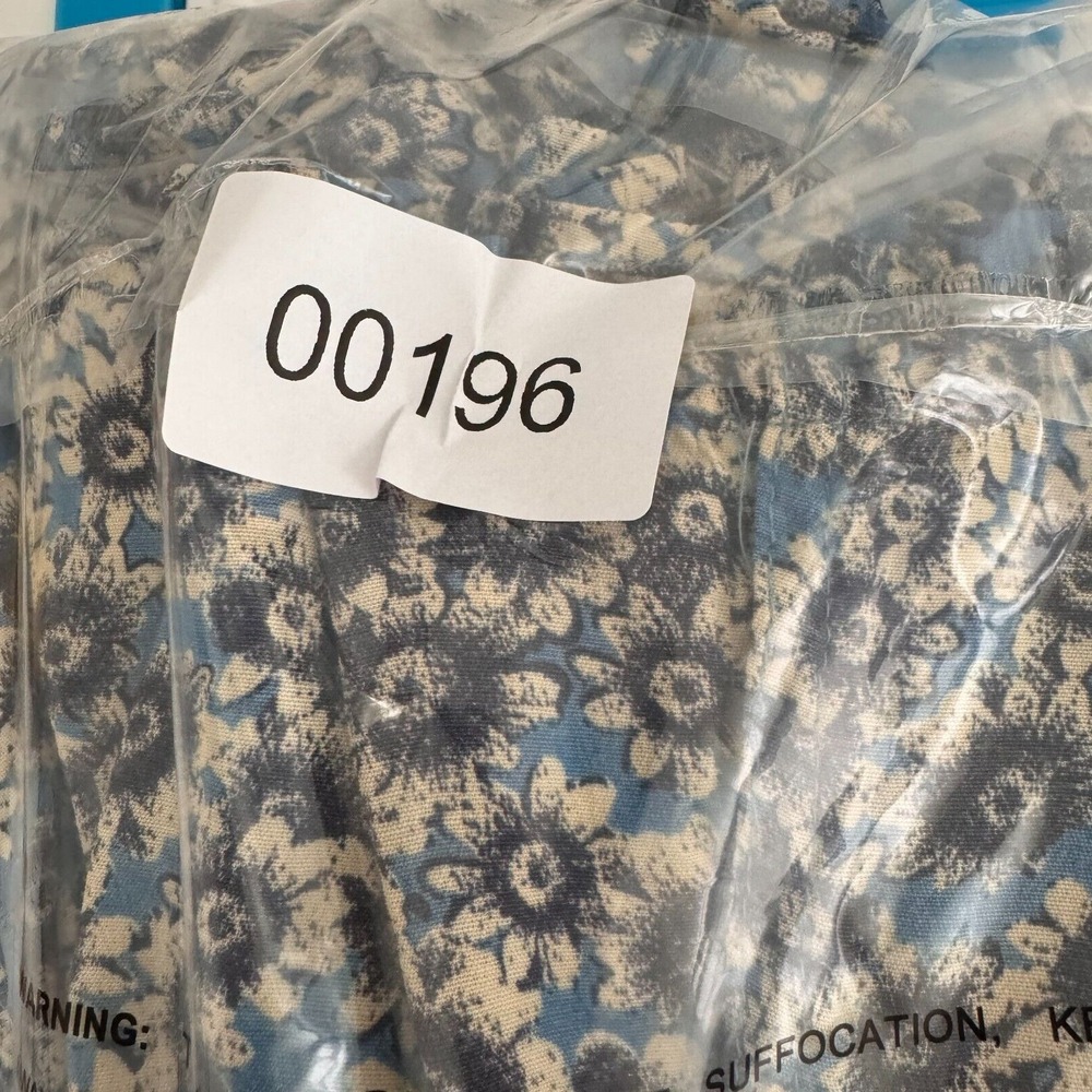 Free People Dress Women M Blue Floral Flower Power Mini Fit & Flare Boho Lace Up - Picture 11 of 11
